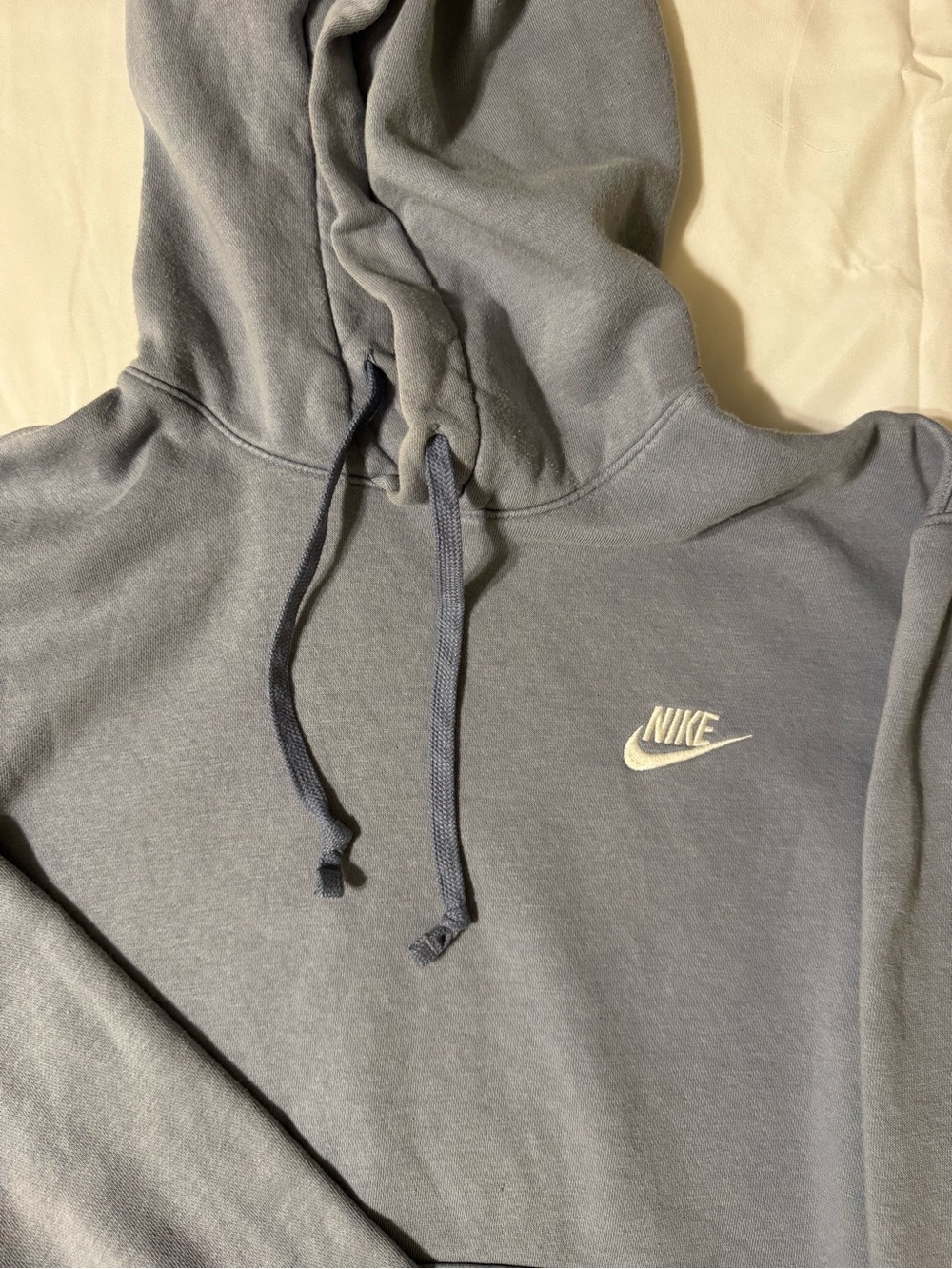 Nike Men's Crewneck Hoodie in Light Gray with White Swoosh